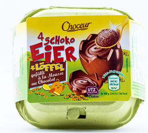 Choceur 4 Schoko Eier + Löffel à la Mousse au Chocolat