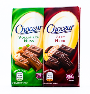 Choceur Vollmilch Nuss and Zart Herb