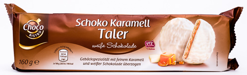 Schoko Karamell Taler weiße Schokolade