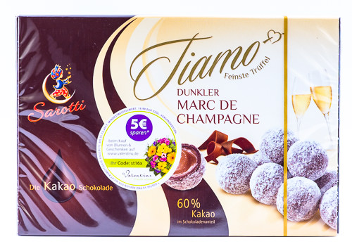 Sarotti Tiamo Feinste Trüffel dunkler Marc de Champagne