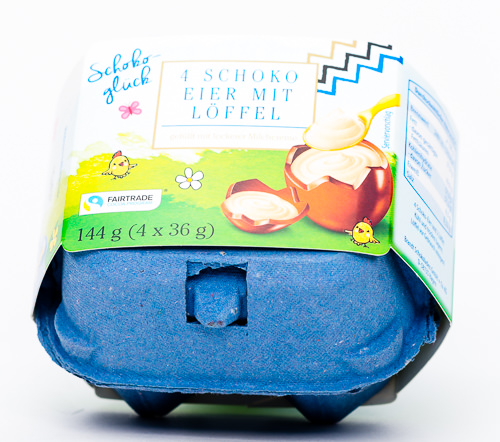 Schokoglück 4 Schoko Eier mit Löffel