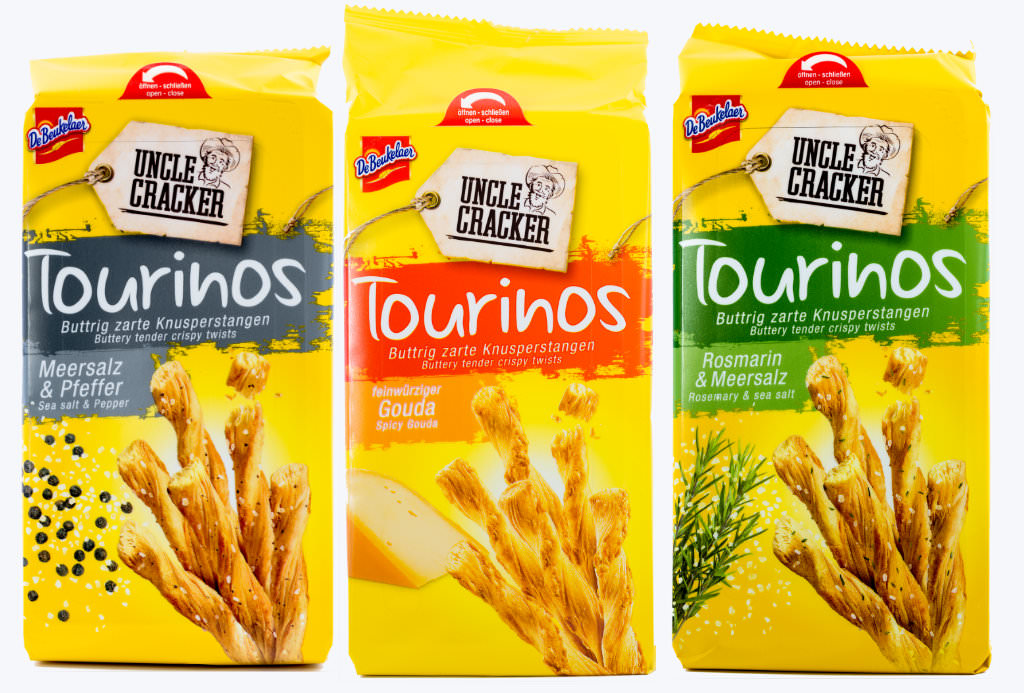 DeBeukelaer Tourinos Feinwürziges Gouda, or Aromatischer Rosmarin und Meersalz, or Meersalz und Schwarzer Pfeffer